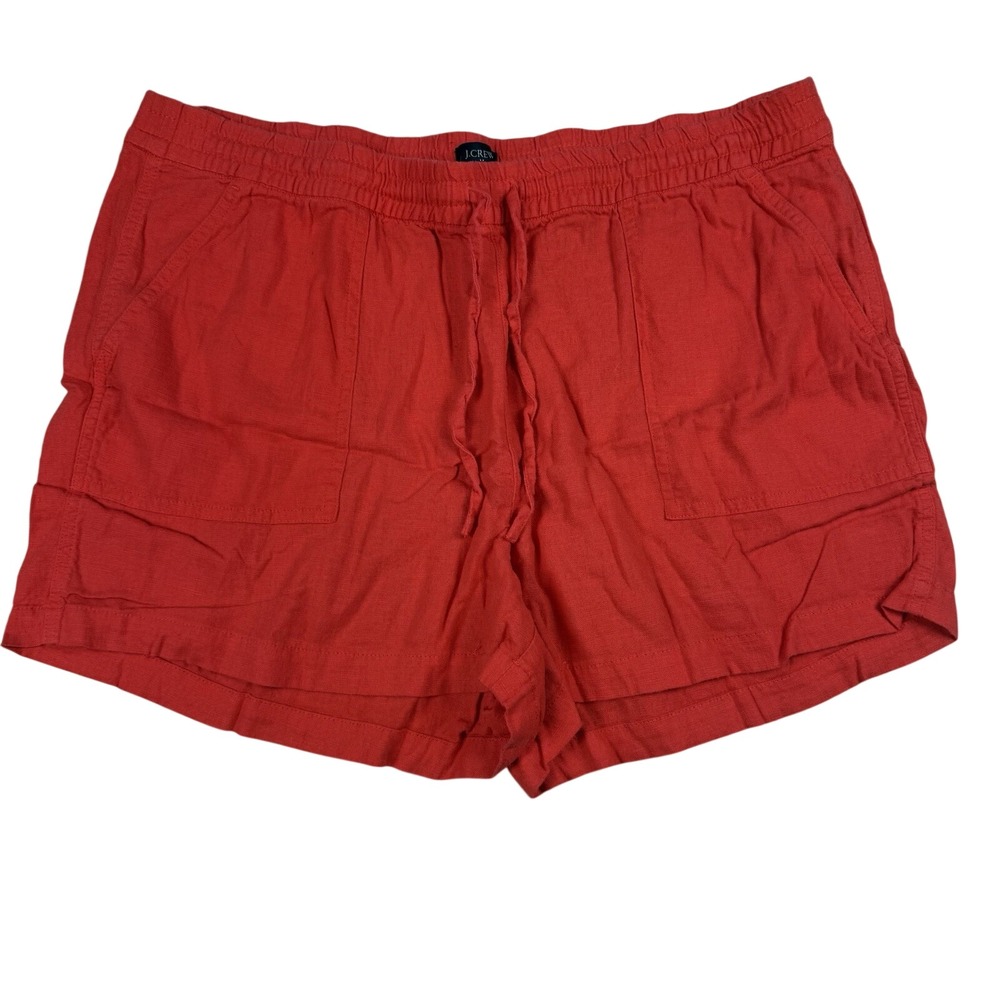 J.Crew Rose Red  Linen Blend Shorts Sz L Lightweight Breathable